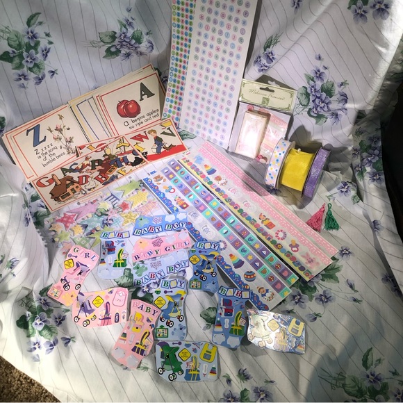 Vintage Baby Shower Scrapbook and Card Making Kit - Picture 2 of 7